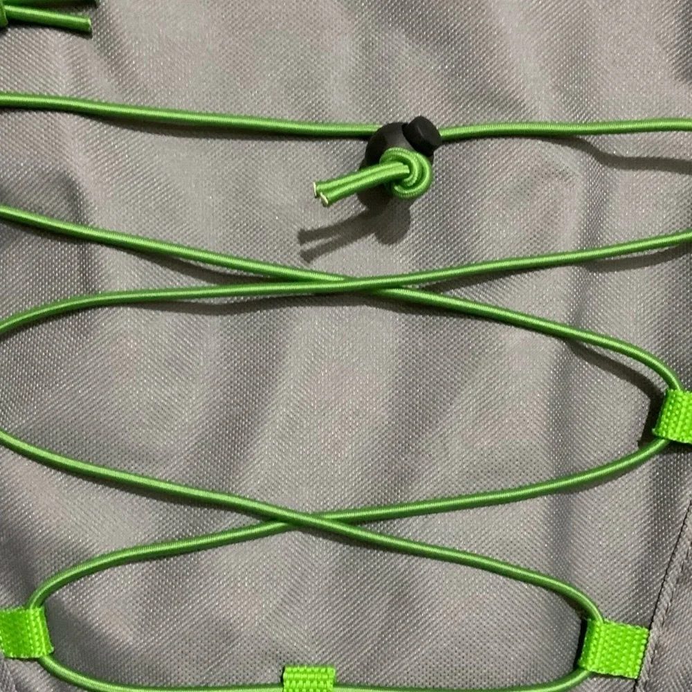 Pro Sport Backpack Day Hike School Book Bag Adjustable Padded Straps Grey Green